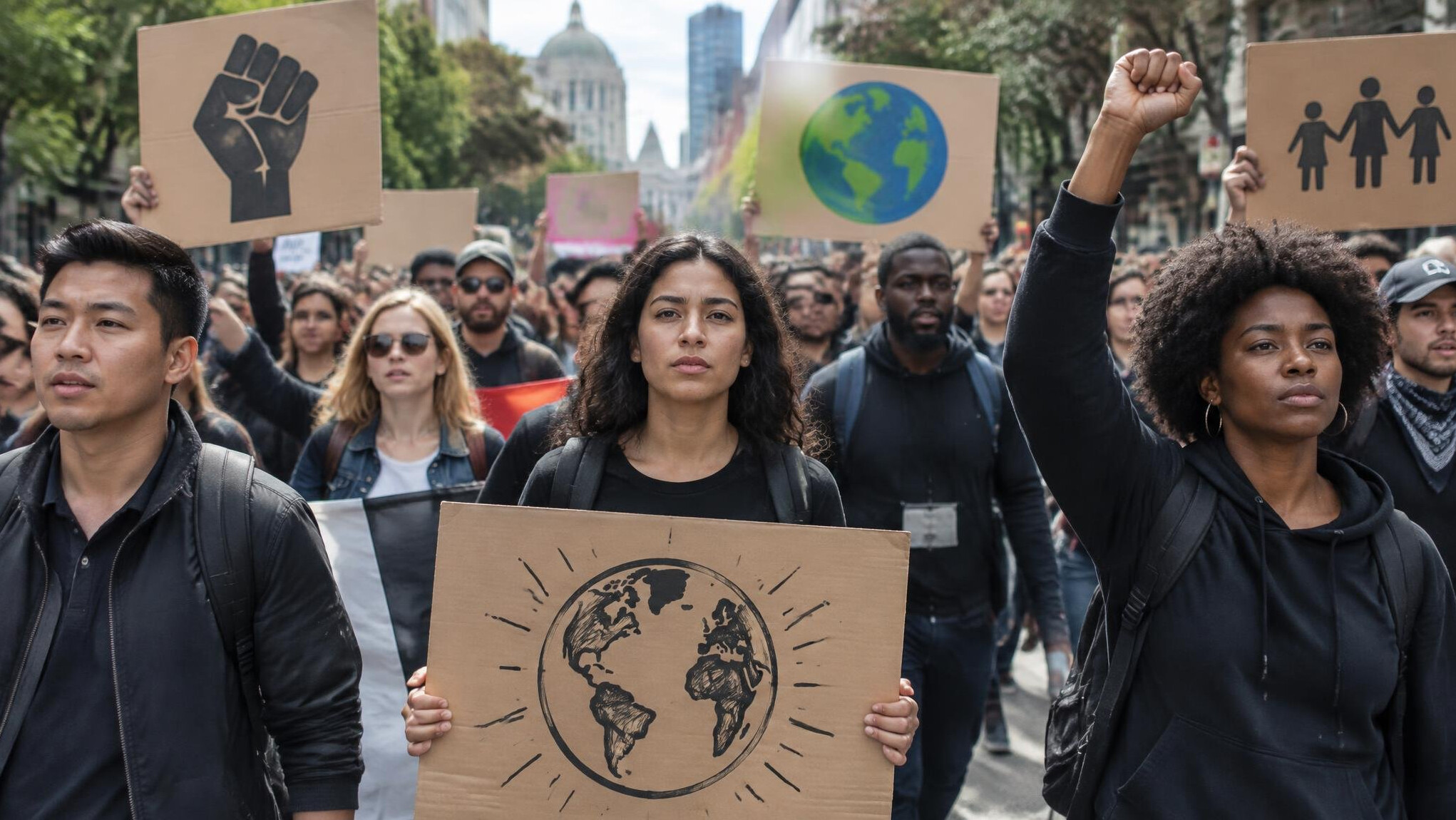society protest crowd