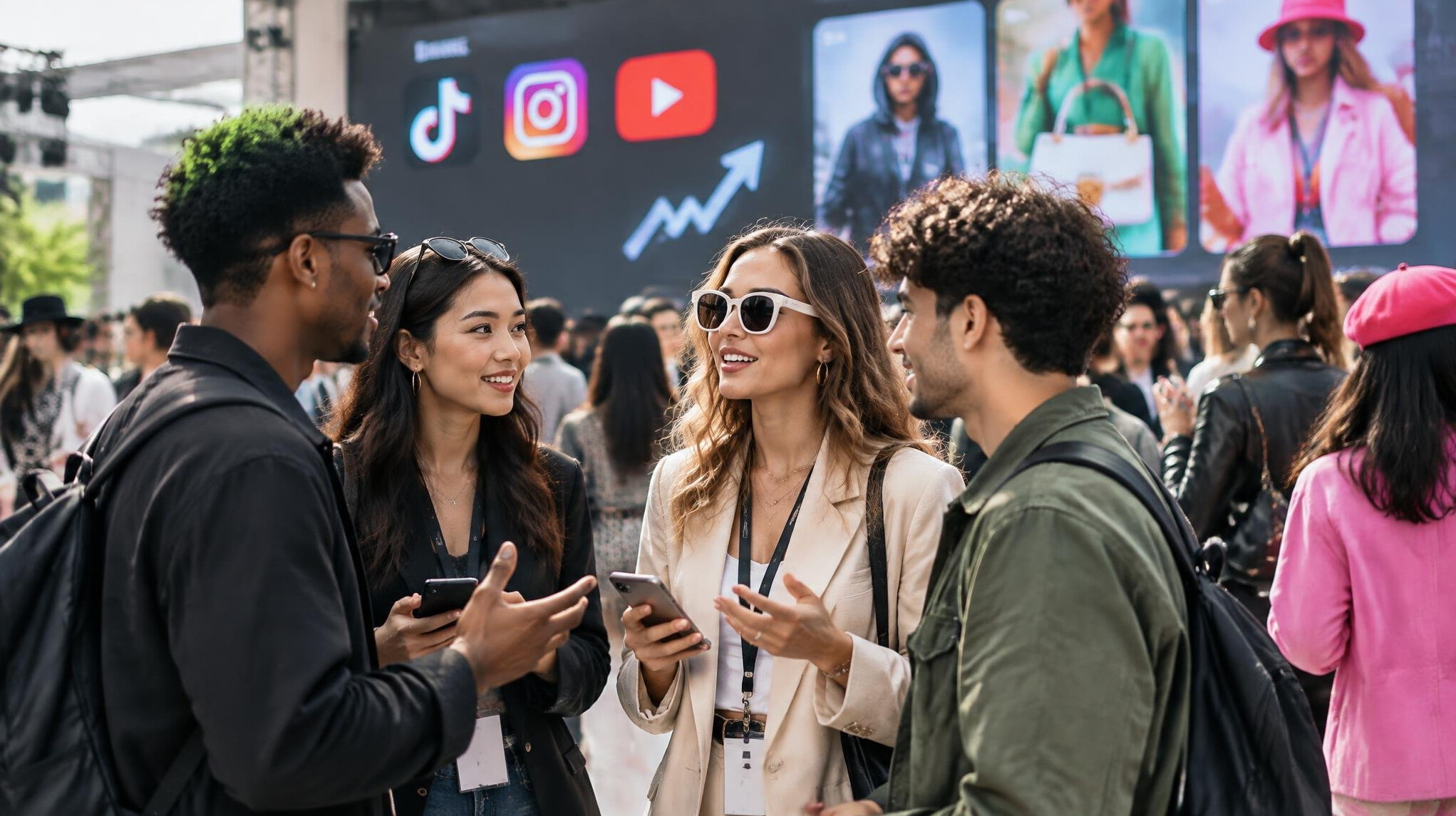group of people discussing trends