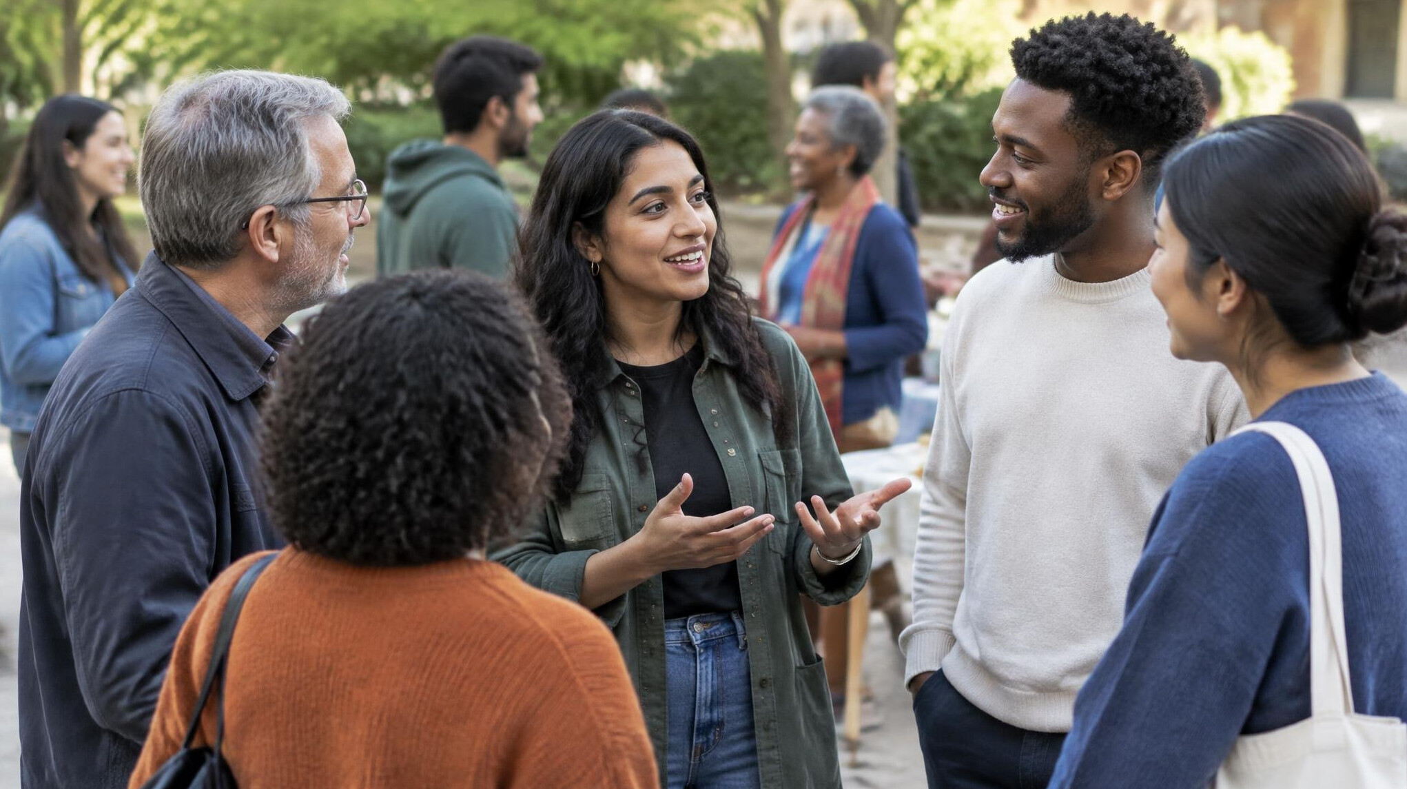 group of people discussing