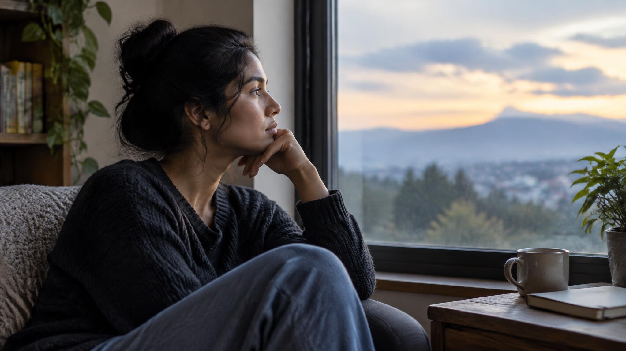 person reflecting alone