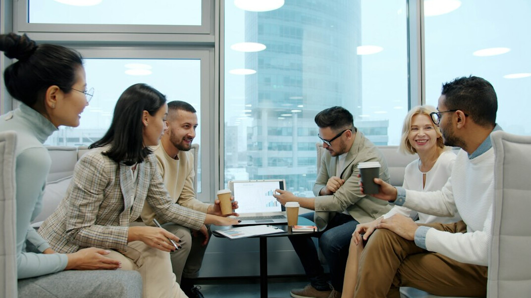 group of people discussing